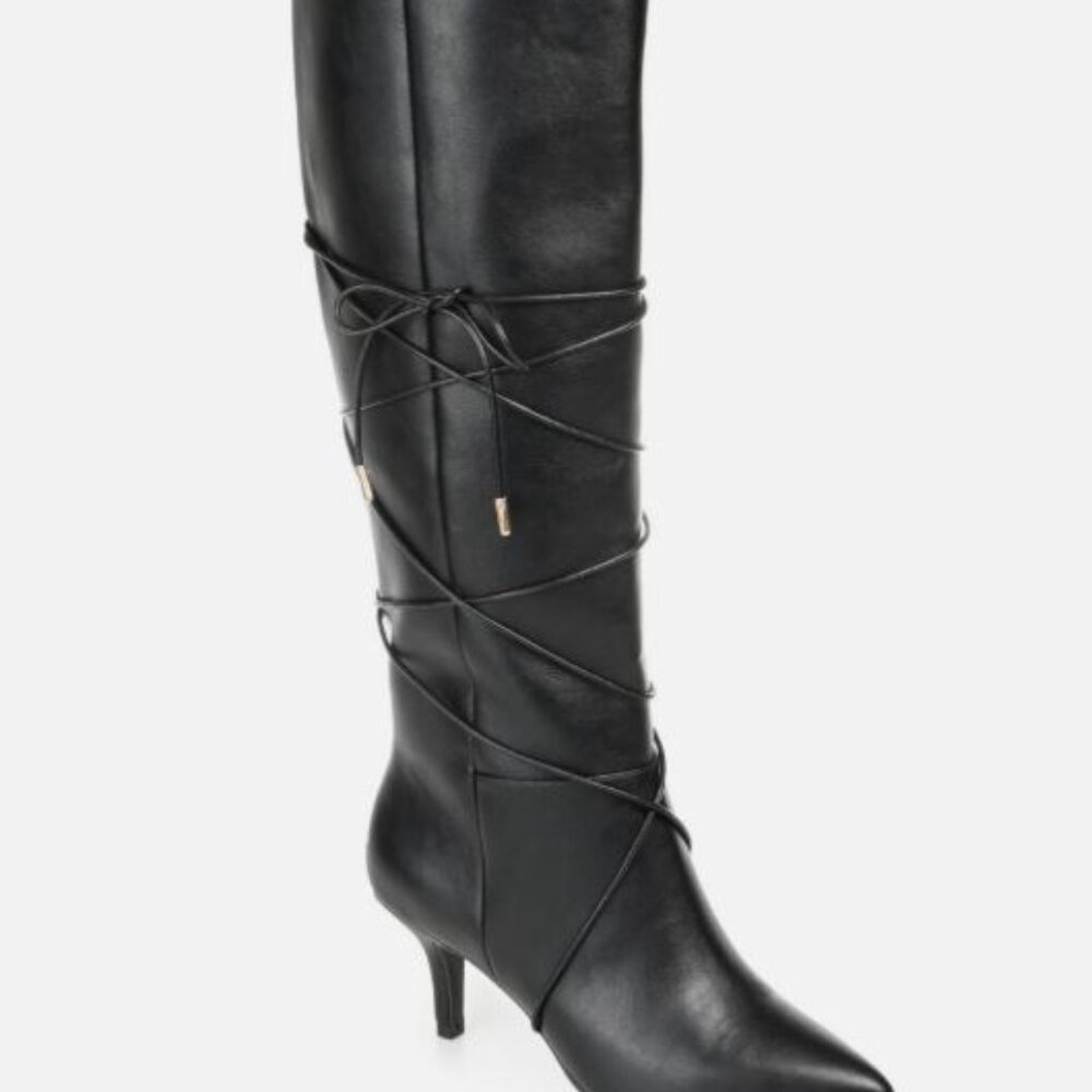 NEW Journee Collection Womens 7 Kaavia Padded Insole Knee-High Boots Shoes Black